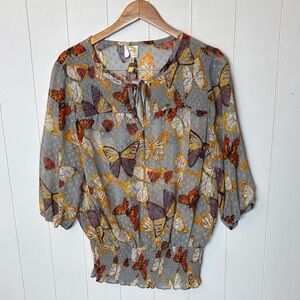 Like New fig & flower butterfly top! 2X